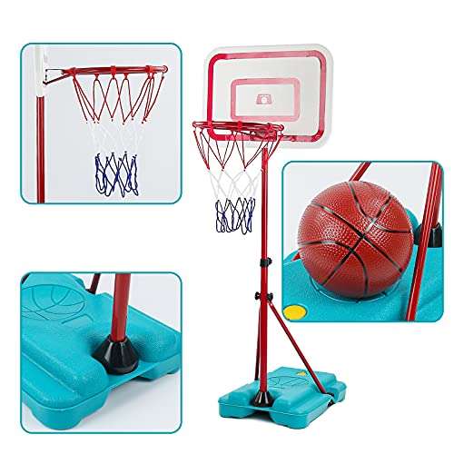 Canastas Baloncesto Infantiles, Altura Ajustable Balón Baloncesto, para Niños 3 a 6 Años, 88cm a 190cm