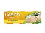 4x Campos, Conserva de atún en aceite de girasol - pack de 3 latas de 80 gr. [1'80€/pack]