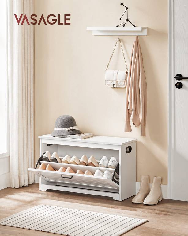 Banco zapatero VASAGLE 80 cm con puerta abatible