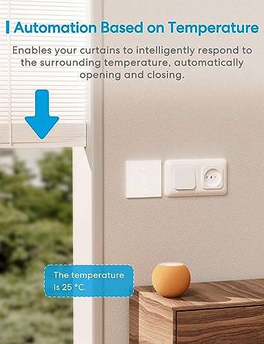 Interruptor de Persianas LED Inteligentes WiFi, Compatible con Apple HomeKit Siri, Alexa y Google Assistant, dos unidades