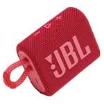 JBL GO 3 - Altavoz inalámbrico portátil con Bluetooth, resistente al agua y al polvo (IP67), ROJO
