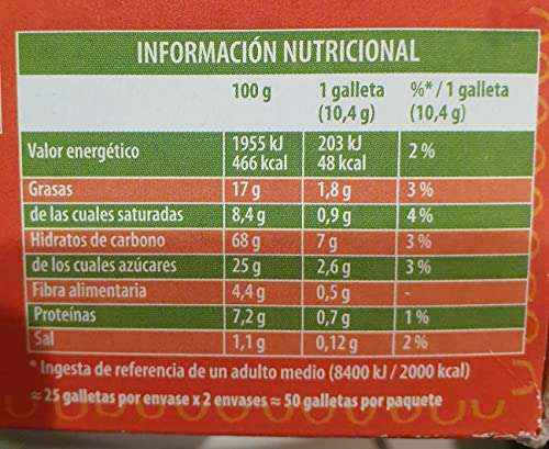 Fontaneda MarieLu Integral Galletas Integrales con un 65% de Cereales y Fuente de Fibra 520g