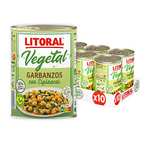 Litoral Vegetal Garbanzos con Espinacas - Plato Preparado Sin Gluten - Pack de 10x425g