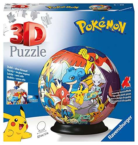 Ravensburger 3D Puzzle ball Pokemon, 72 Piezas