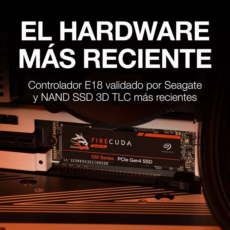 Seagate FireCuda 530 SSD 1TB M.2 NVMe 3D TLC 7300 MB/s / Con disipador 119 €