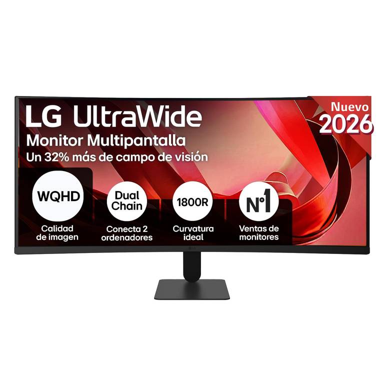 Monitor Curvo Ultrawide LG 34U601B-B 34″ (WQHD 21:9 | 120Hz | Panel VA | HDR10 | FreeSync Premium | 1800R)