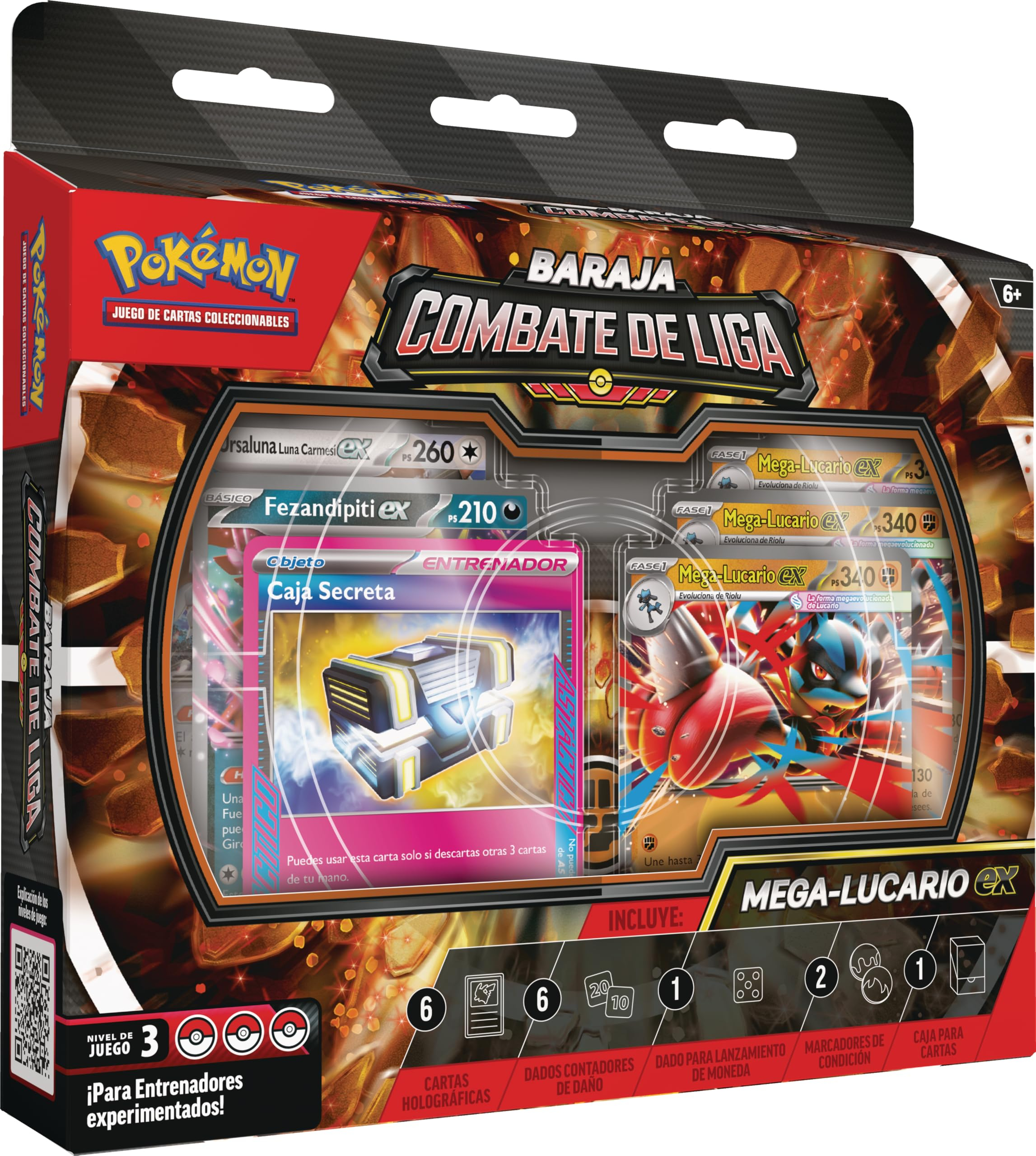 Pokémon: Baraja Combate de Liga de Mega-Lucario ex de JCC Pokémon (1 baraja de 60 Cartas Lista para Jugar con Mega-Lucario ex) (Prime)