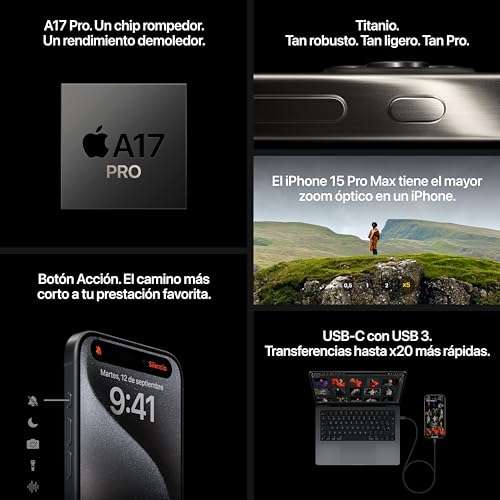 Apple iPhone 15 Pro MAX (256 GB) - Titanio Blanco