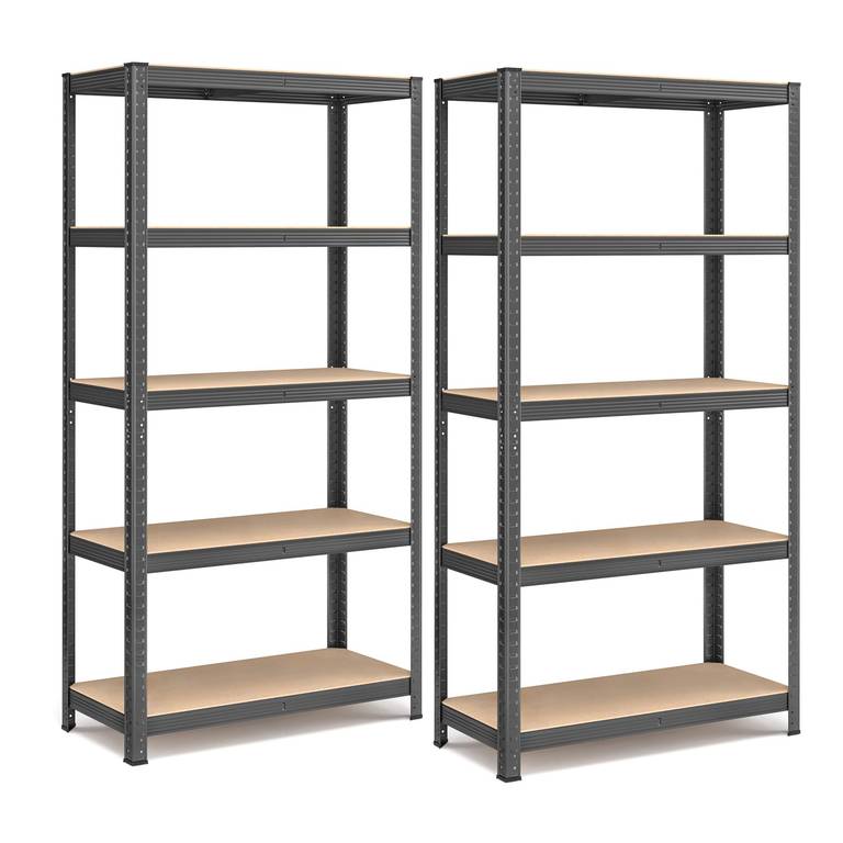 SONGMICS Juego de 2 Estanterías Almacenaje de 5 Niveles, Metálica 90 x 180 cm