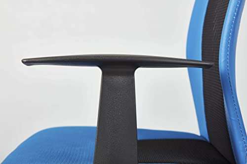 Silla Giratoria Regulable en Altura con Reposabrazos en Azul y Negro