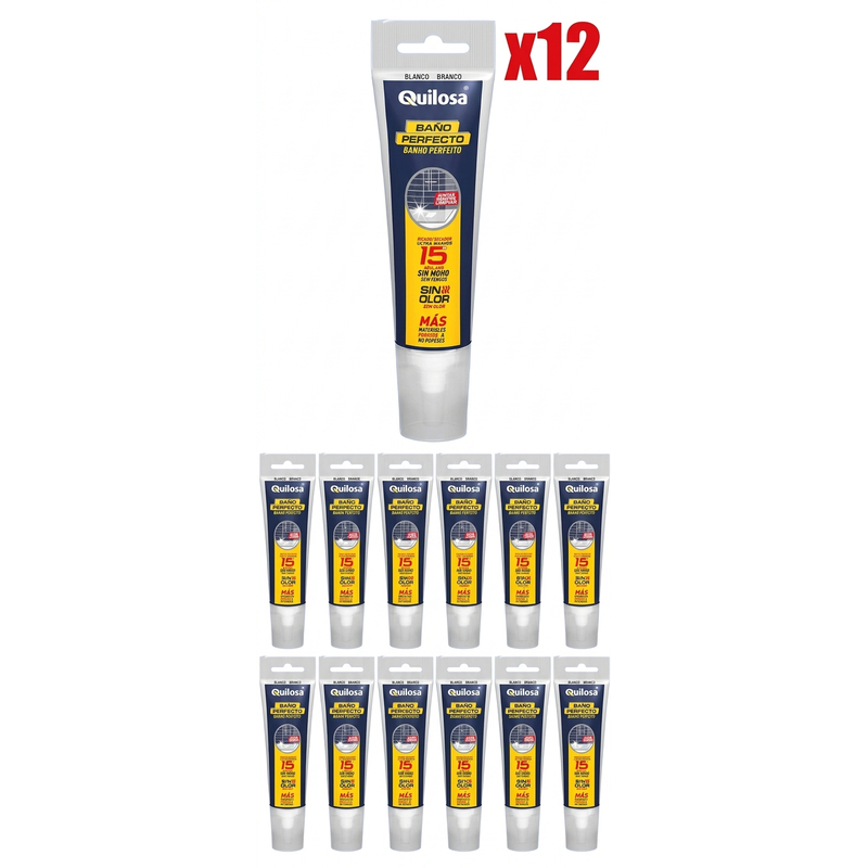 Pack: Quilosa Baño Perfecto Pack 12 Silicona Neutra Transparente 100ml Pack 12 (Cad: 30/10/2026)