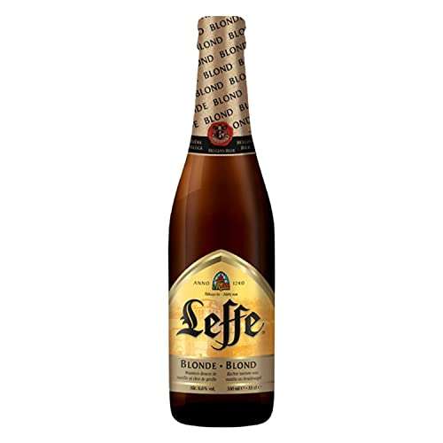 Leffe Blonde Cerveza Belga, Sabor Ligero y Suave, Pack de 24 Botellas x 33 cl, 6,6% Volumen de Alcohol