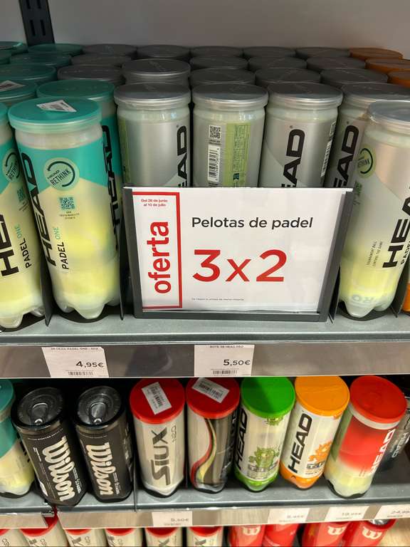 3x2 en todas las pelotas de pádel en tienda física El Corte Inglés en Santa Cruz de Tenerife