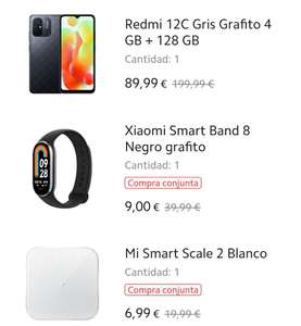 Redmi 12C (4+128gb) + Mi band 8 (73€ con puntos)