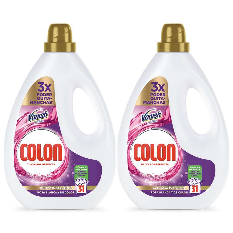 Colon Vanish Advanced - Detergente para lavadora, formato gel - 62 dosis (2x31 dosis)