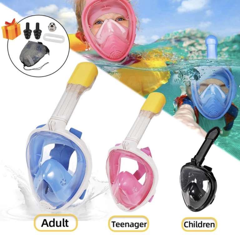 Máscara de natación de cara completa para niños y adultos ( el 2/6 a las 10:00)