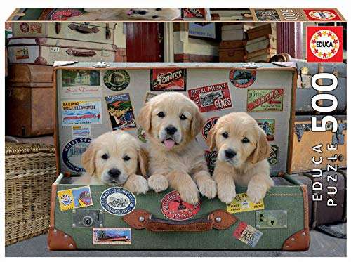 Educa - Cachorros en el Equipaje Puzzle, 500 Piezas, Multicolor (17645)