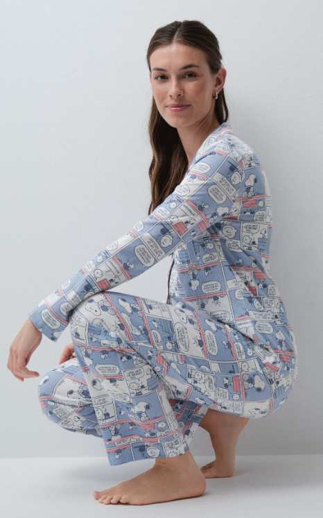 Imagen de Pijama largo camisero cómic Snoop