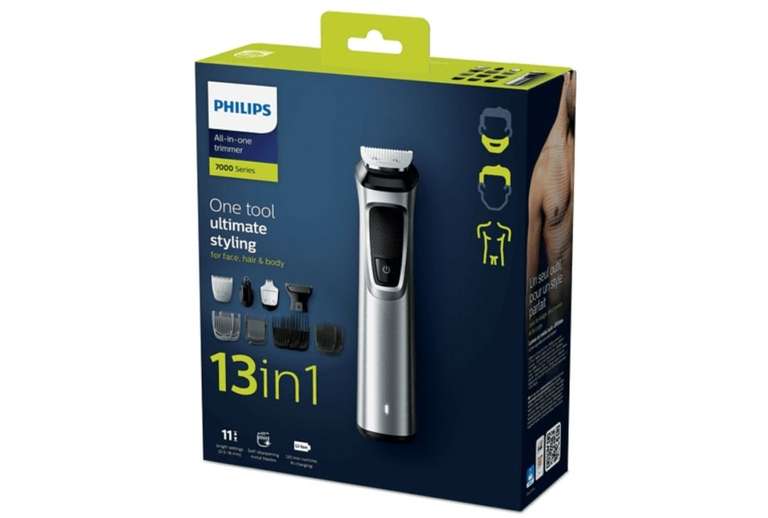 Philips Serie 7000 MG7715/15, Recortadora 13 en 1, Recortadora cara, cabello y cuerpo, Tecnología DualCut