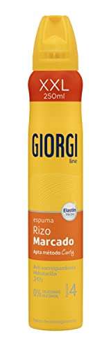 3x Giorgi Line - Espuma Rizo Marcado 24h, Anti Encrespamiento e Hidratación, 0% Siliconas y Alcohol, Fijación 4 - 250 ml [1'79€/ud]