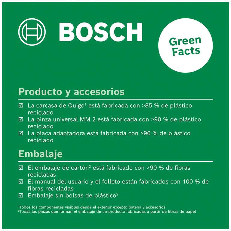 Bosch Home and Garden láser de líneas cruzadas Quigo con abrazadera universal MM 2