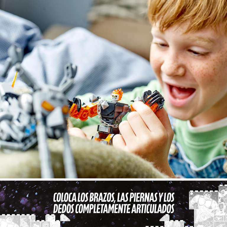 LEGO Marvel Meca y Moto del Motorista Fantasma, Juguete de Construcción, Figura de Acción para Niños y Niñas de 7 Años o Más, 76245