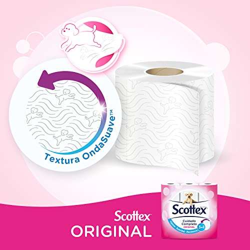 128 rollos de papel higienico Scottex original cuidado completo