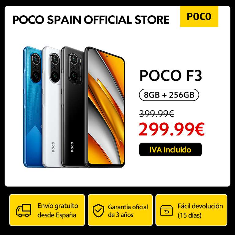 Poco F3 8GB/256Gb se queda en 269,99€
