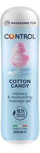 Control Cotton Candy Gel de masaje con aroma a algodón de azúcar, 98% de ingredientes de origen natural, 200 ml