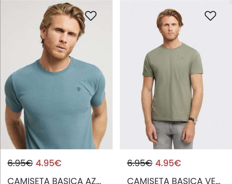 RECOPILACIÓN Camisetas hombre x menos de 7€ (Recogida en tienda gratis)