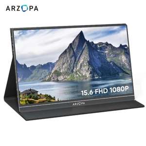 ARZOPA-Monitor portátil de 1080P, 15'6" para ordenador portátil, MAC, Switch, Xbox, teléfono, PS4, PC, USB C