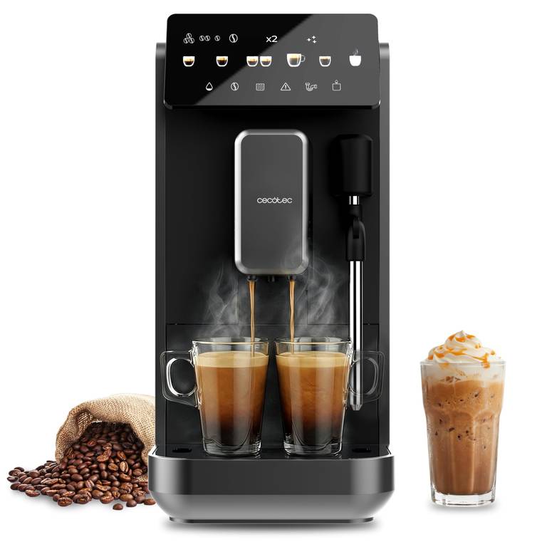 Cecotec Cafetera Superautomática con Vaporizador y Unidad de Procesado 20g Cremmaet Lungo Steam.