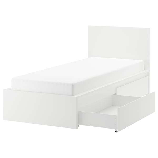 MALM Estructura de cama con 2 cajones, blanco, 90x200 cm (Precio Ikea Family)