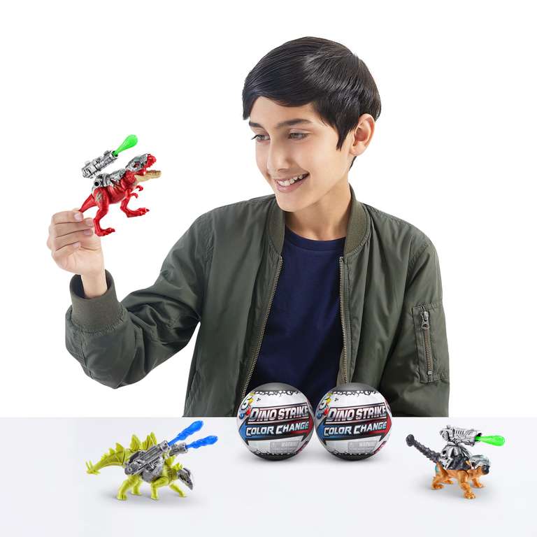 5 Surprise Dino Strike Series 5 Color Change, Surprise Dinosaur Mystery Collectible Capsule Toy (2 Pack)