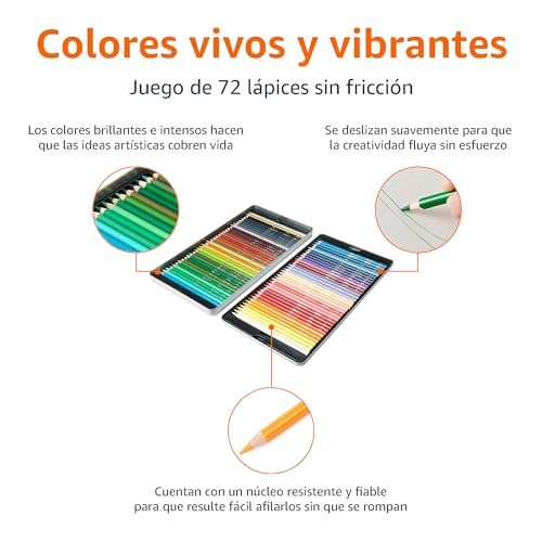 Basics Lápices de colores en caja de lata, Paquete de 72, Colores  surtidos » Chollometro
