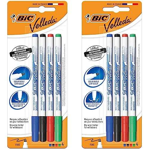 BIC Velleda Pack 8 rotuladores de colores de pizarra blanca (Paquete de 2)