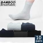 10 pares Calcetines de bambú transpirables para hombre