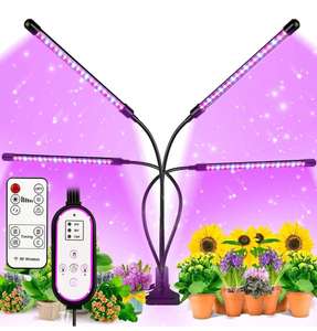 Lámpara de Cultivo de Plantas Iluminación Hortícola,4 cabezas 80 LED