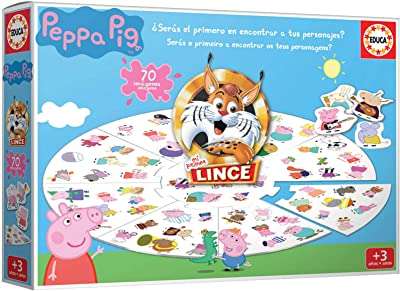 Educa - Lince Peppa Pig 70 imágenes, Juego de Mesa Infantil, Mejora los Reflejos y Agudeza Visual