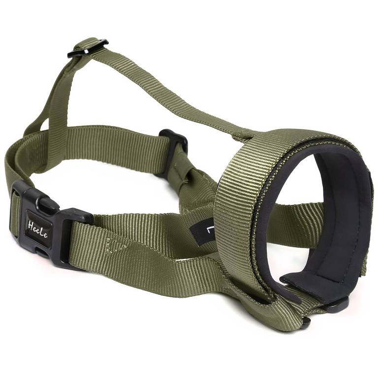 HEELE Bozal para Perros Bozal para Perro con Extra Banda de Cabeza, Bozales para Perros Acolchado, No Más Rozaduras, Bozal Lazo Ajustable