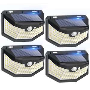 4 Focos LED Exterior Solares con Sensor de Movimiento IP67