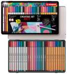 STABILO - Rotuladores Premium con Punta de Pincel, Premium y de Punta Fina - Pen 68 Brush, Pen 68 y Point 88 - ARTY - Estuche Metálico de 30