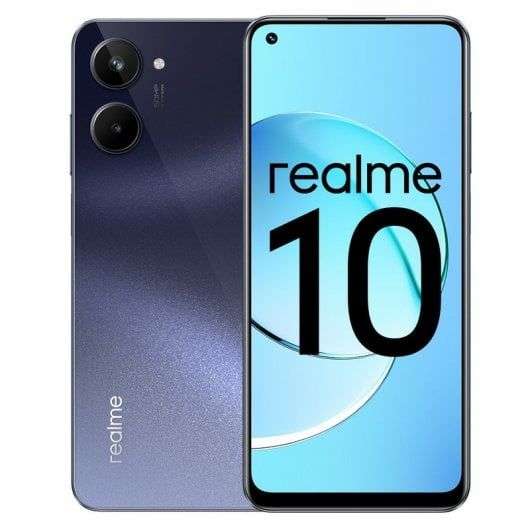 Móvil - realme 10, Negro, 128 GB, 8 GB RAM, 6.4 " Full HD+, MediaTek Helio G99 Octa Core, 5000 mAh, Android 12 Snow Cone