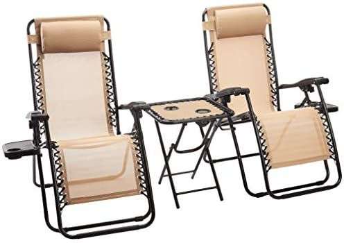 Set de dos sillas + mesa auxiliar Amazon basics