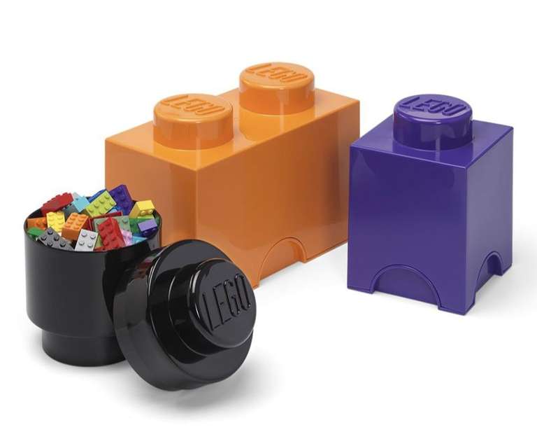 Juego de 3 cajas de almacenaje con espigas Halloween - negro, violeta, naranja