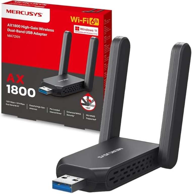 Imagen de Adaptador USB Wi-Fi 6 AX1800 Mercu