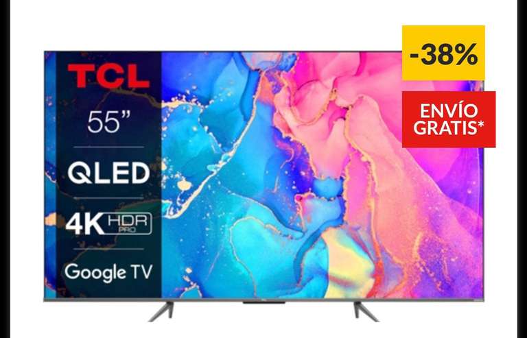 TV QLED 55" - TCL 55C635, UHD 4K, Smart TV, ARM Cortex-A55, Quantum Dot, Dolby Atmos HDMI 2.1