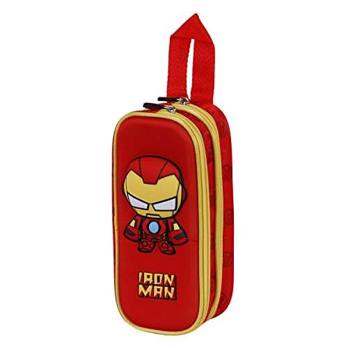 Karactermania Iron Man Bobblehead-Estuche Portatodo 3D Doble, Rojo (Red)