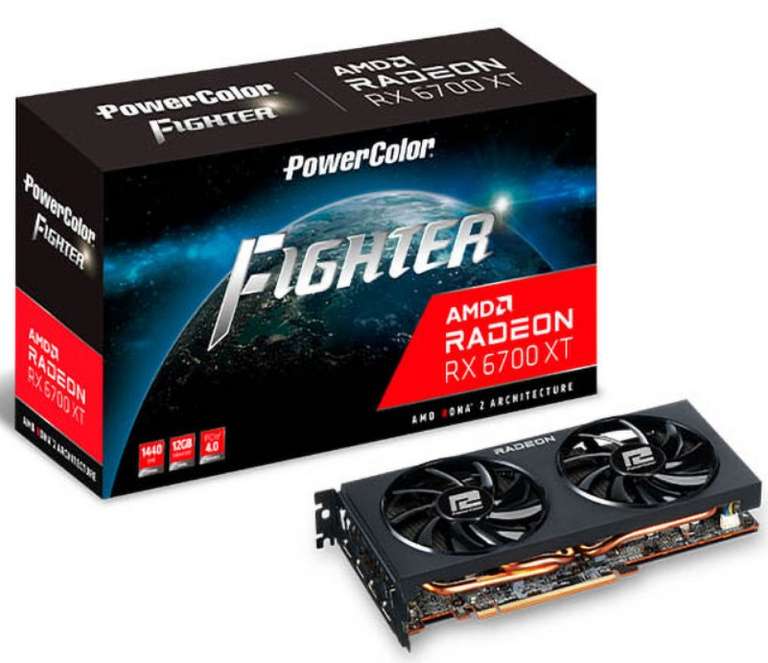 PowerColor Fighter AMD Radeon RX 6700 XT 12GB GDDR6 + TLOU 1 / Tarjeta Gráfica