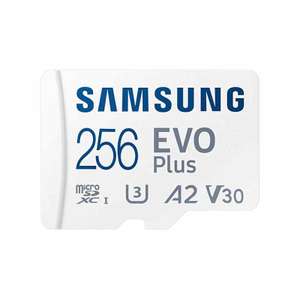 Samsung EVO Plus MicroSDXC 256GB UHS-I U3 V30 Clase 10 con Adaptador (16,32€ Nuevo Usuario)